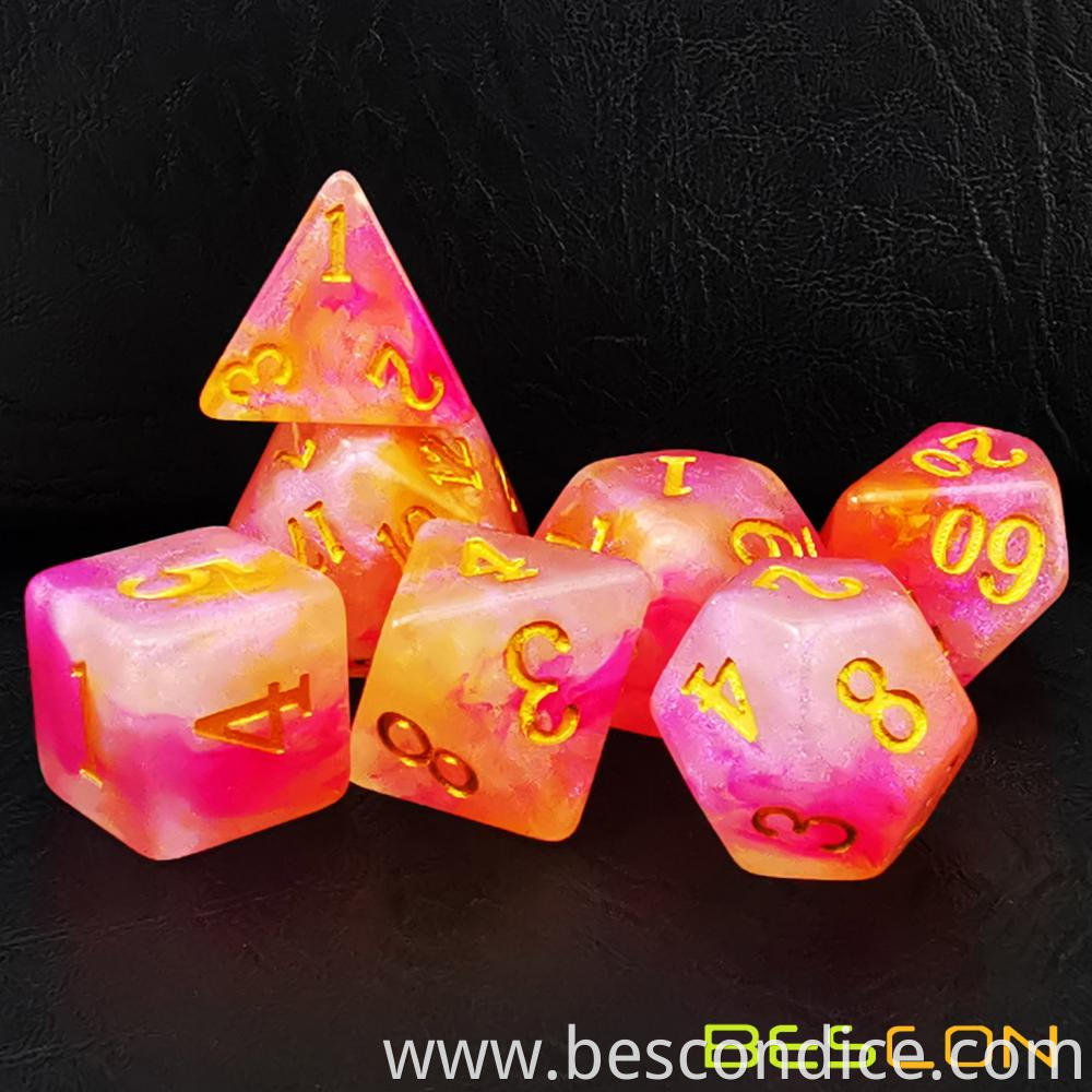 Rosequartz Stone Dice For Role Playing Game 3